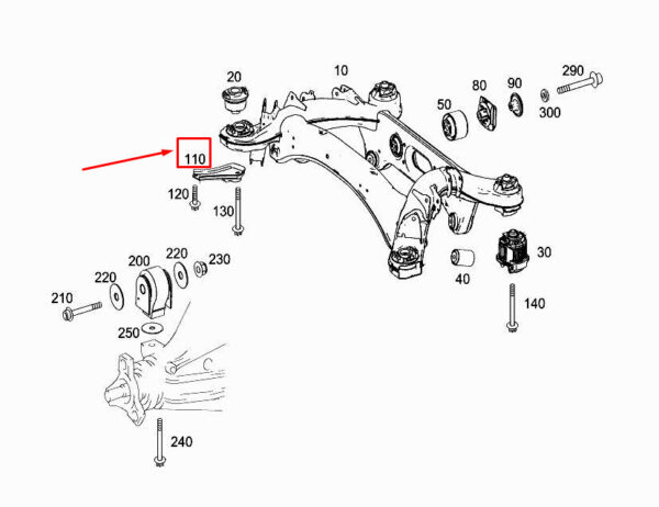 A2133521300 - MERCEDES-BENZ E W213 Rear Axle Carrier Left Stop Plate A2133521300 ORIGINAL