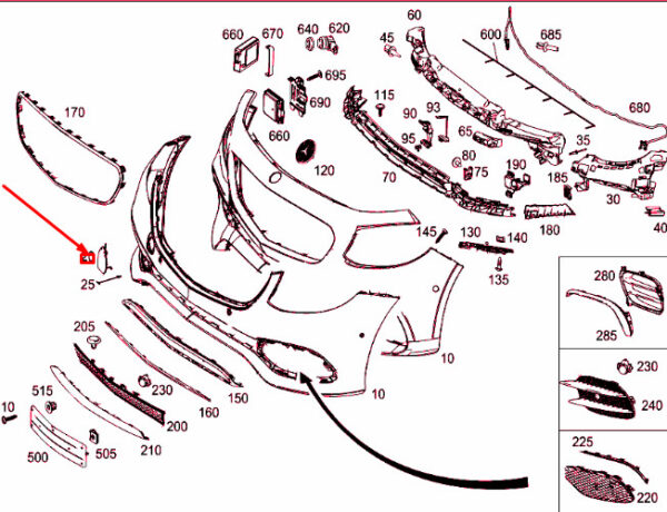 A2138855300 - MERCEDES-BENZ E W213 Front Bumper Tow Eye Cover A21388553009999 ORIGINAL