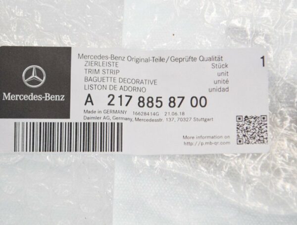 A2178858700 - NEW MERCEDES-BENZ S C217 FRONT BUMPER CHROME TRIM STRIP A2178858700 ORIGINAL