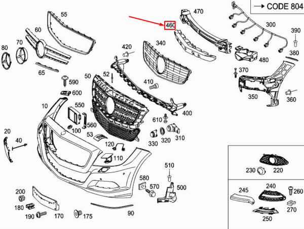 A2188850137 - MERCEDES-BENZ CLS C218 Front Central Impact Absorber A2188850137 ORIGINAL