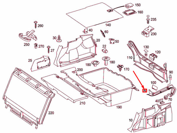 A2196930317 - NEW MERCEDES-BENZ CLS C219 LUGGAGE COMPARTMENT RIGHT COVER A2196930317 ORIGINAL