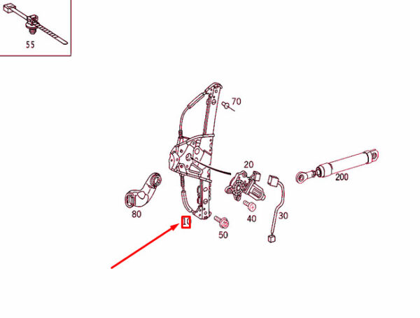 A2207302346 - NEW MERCEDES-BENZ S W220 REAR LEFT WINDOW REGULATOR LIFTER A2207302346 ORIGINAL