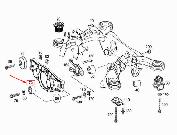 A2223512300 - MERCEDES-BENZ S W222 Rear Axle Drive Mount A2223512300 ORIGINAL