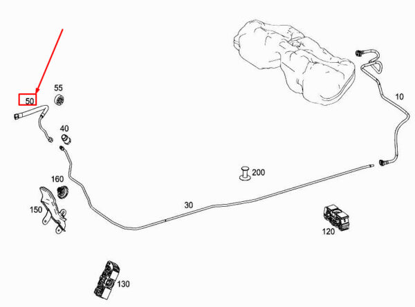 A2224701575 - MERCEDES-BENZ S W222 Fuel Hose A2224701575 ORIGINAL