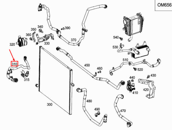 A2225006400 - MERCEDES-BENZ S W222 Engine Coolant Hose A2225006400 ORIGINAL