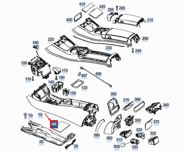 A2226890096 - MERCEDES-BENZ S W222 Stowage Compartment Insert A2226890096 ORIGINAL