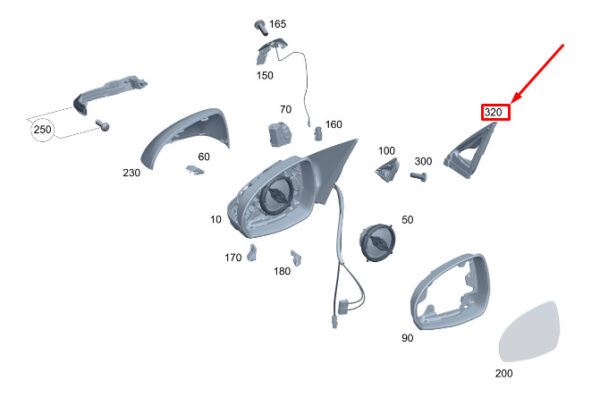 A2238113000 - MERCEDES-BENZ S W223 Right Door Mirror Seal A2238113000 ORIGINAL
