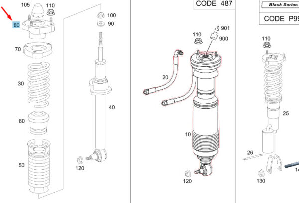 A2303230020 - NEW MERCEDES-BENZ SL R230 FRONT SHOCK ABSORBER STRUT BEARING A2303230020