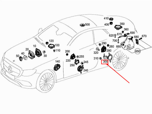 A2385452100 - MERCEDES-BENZ E Coupe C238 Left Midrange Speaker Bracket A2385452100 ORIGINAL