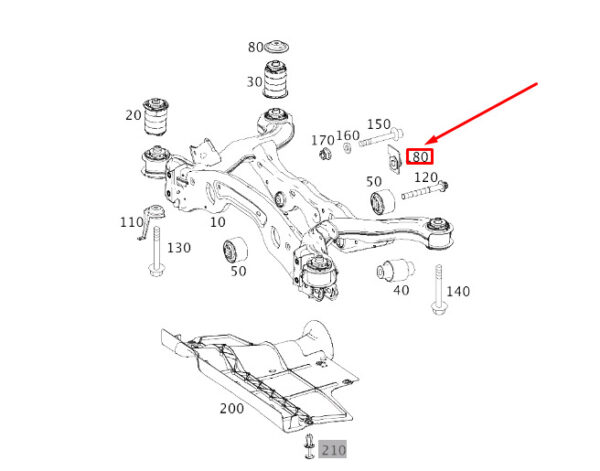 A2463530100 - MERCEDES-BENZ CLA C117 Rear Axle Support Bracket A2463530100 ORIGINAL
