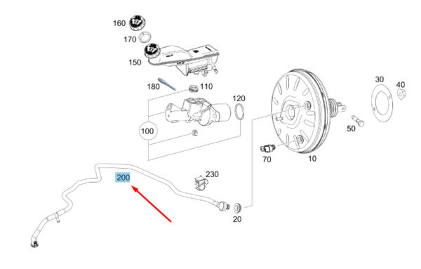 A2464300029 - MERCEDES-BENZ A W176 Brake Booster Vacuum Line LHD A2464300029 ORIGINAL