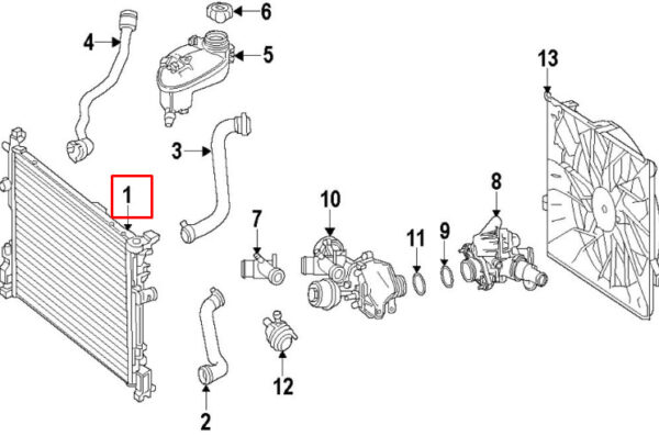 A2465001403 - NEW MERCEDES BENZ GLA X156 ENGINE WATER COOLING RADIATOR A2465001403 ORIGINAL