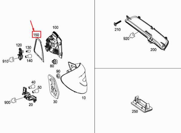 A2468260300 - MERCEDES-BENZ B W246 Rear Left Light Housing Gasket A2468260300 ORIGINAL