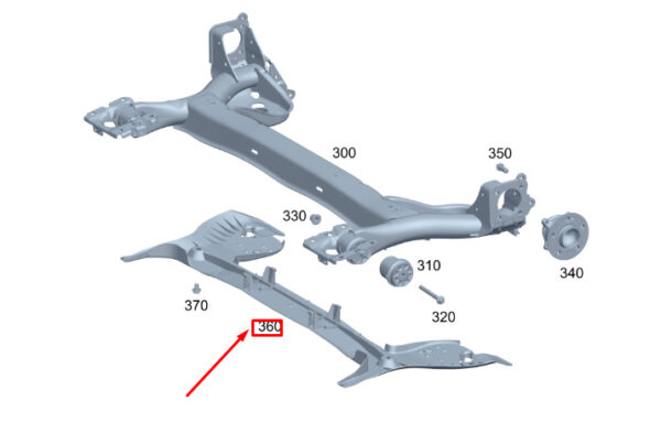 A2473522800 - MERCEDES-BENZ GLA H247 Rear Axle Carrier Trim A2473522800 ORIGINAL