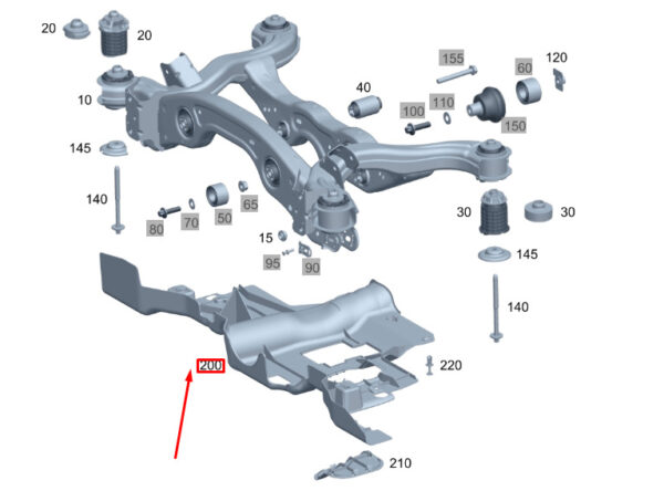 A2473524000 - MERCEDES-BENZ GLB X247 Rear Axle Carrier Support Trim A2473524000 ORIGINAL