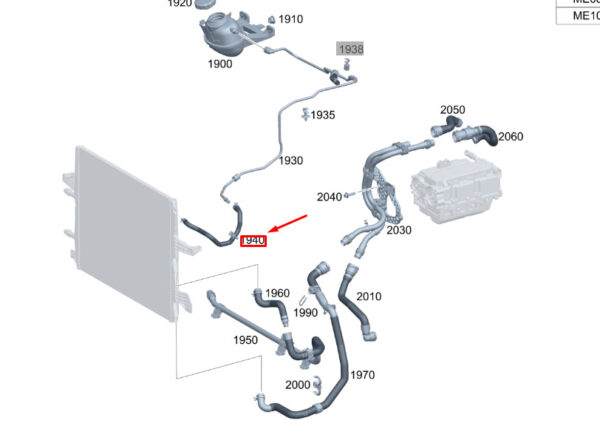 A2475010330 - MERCEDES-BENZ GLA H247 Coolant Bleed Line A2475010330 ORIGINAL