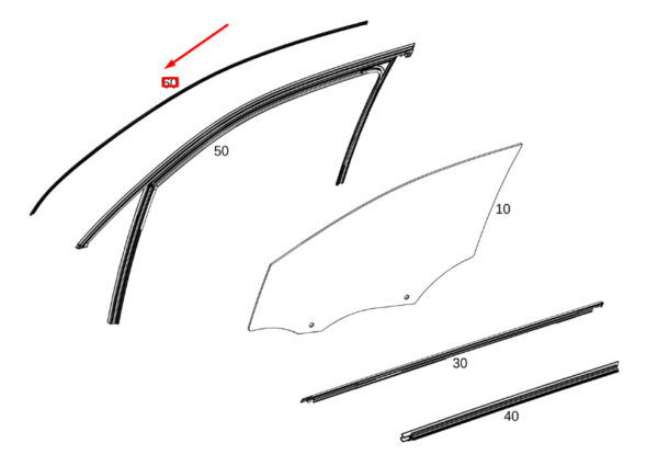 A2477258700 - MERCEDES-BENZ GLB X247 Front Left Door Top Strip Trim A2477258700 ORIGINAL