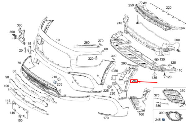 A2478857000 - MERCEDES-BENZ GLB X247 Front Right Bumper Basic Carrier A2478857000 ORIGINAL
