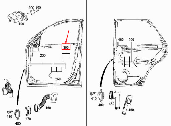 A2514405132 - MERCEDES-BENZ R W251 Front Left Door Wiring Harness A2514405132 ORIGINAL