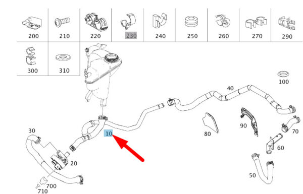 A2515016182 - MERCEDES-BENZ R W251 Expansion Tank Hose LHD A2515016182 ORIGINAL