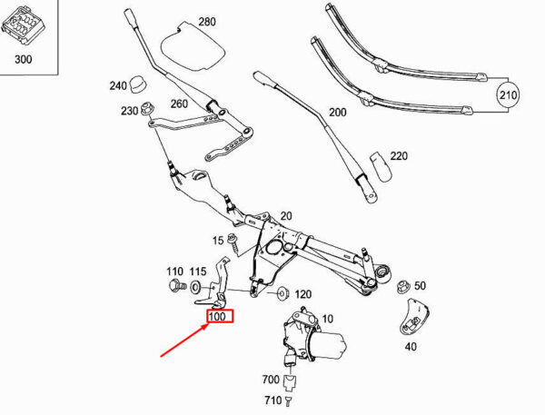 A2518240114 - MERCEDES-BENZ R W251 Front Wiper System Bracket A2518240114 ORIGINAL