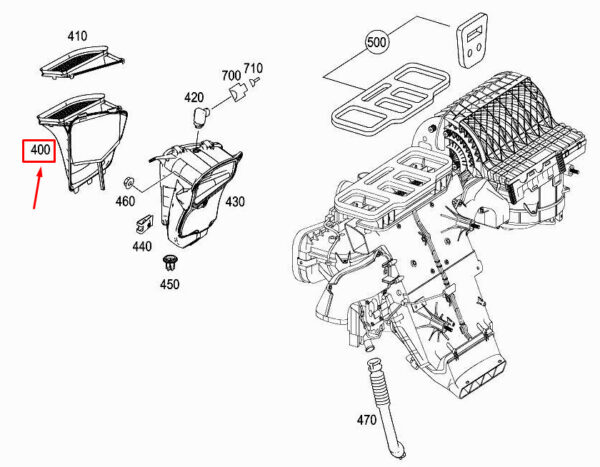 A2518300053 - MERCEDES-BENZ R W251 Engine Air Intake Case A2518300053 ORIGINAL