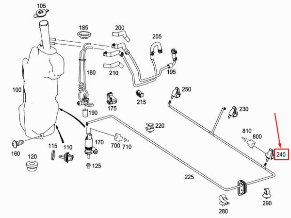 A2518600947 - MERCEDES-BENZ R W251 Left Windscreen Nozzle Jet A2518600947 ORIGINAL