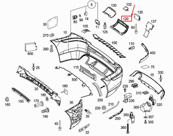 A2518850265 - NEW MERCEDES-BENZ R W251 REAR BUMPER BUMPER COVERING A2518850265 ORIGINAL