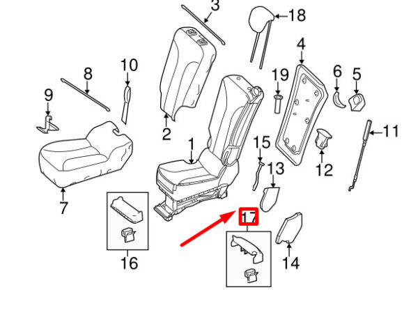 A25192012869051 - MERCEDES-BENZ R W251 Rear Seat Cover A25192012869051 ORIGINAL