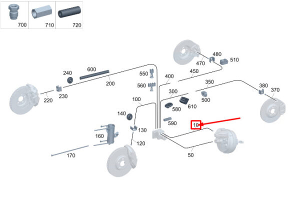 A2524200400 - MERCEDES-BENZ EQC Brake Line RHD A2524200400 ORIGINAL