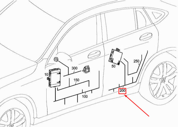 A2535400602 - MERCEDES-BENZ GLC X253 Rear Door Wiring Harness A2535400602 ORIGINAL