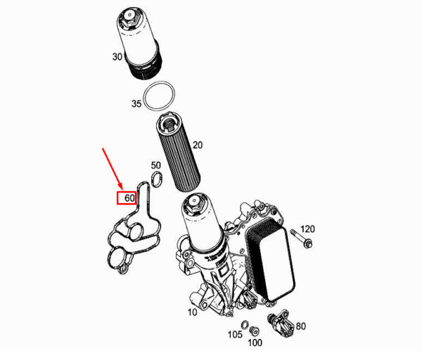 A2561840080 - MERCEDES-BENZ CLS C257 Engine Oil Filter Molded Seal A2561840080 ORIGINAL