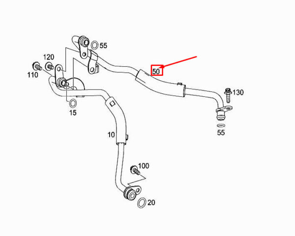 A2562030600 - MERCEDES-BENZ CLS C257 Turbocharger Return Line A2562030600 ORIGINAL