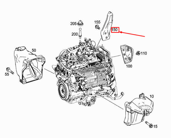 A2562240200 - MERCEDES-BENZ CLS C257 Rear Right Engine Lifting Eye A2562240200 ORIGINAL