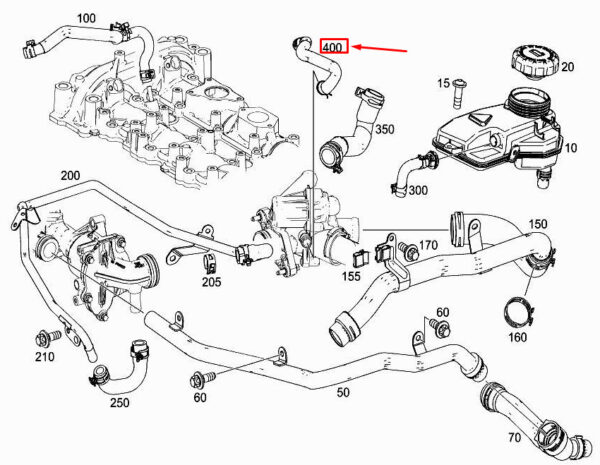 A2602030082 - MERCEDES-BENZ A W177 Engine Coolant Hose A2602030082 ORIGINAL