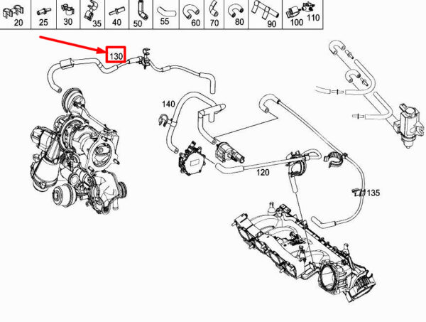 A2700700500 - MERCEDES-BENZ CLA C117 Engine Vacuum Line A2700700500 ORIGINAL