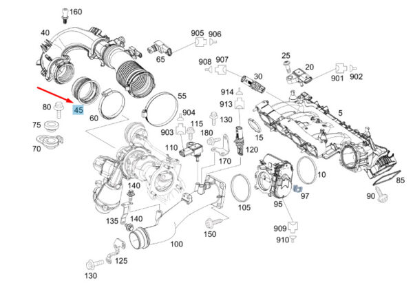 A2700940151 - NEW MERCEDES-BENZ A W176 INTAKE MANIFOLD COMPENSATION RING A2700940151 ORIGINAL