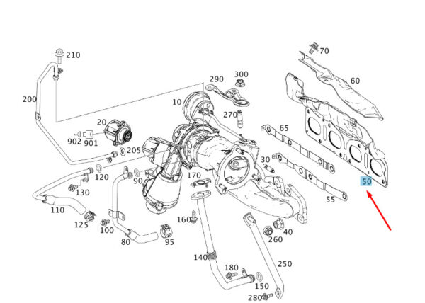 A2701420280 - MERCEDES-BENZ A W176 Turbocharger Multi-Hole Seal A2701420280 ORIGINAL