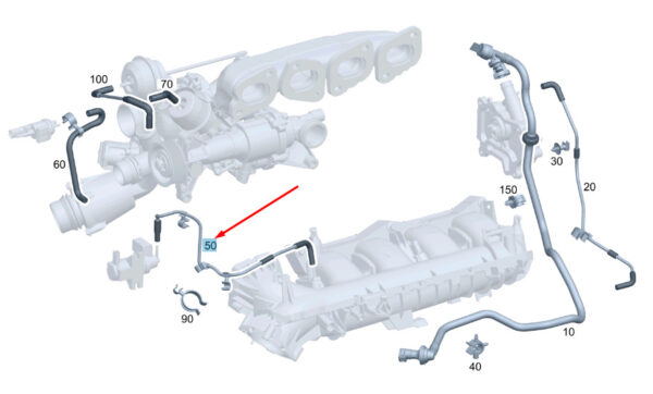 A2740701800 - MERCEDES-BENZ C W204 Vacuum Line A2740701800 ORIGINAL