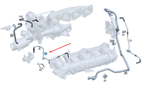 A2740703600 - MERCEDES-BENZ C W204 Vacuum Line A2740703600 ORIGINAL
