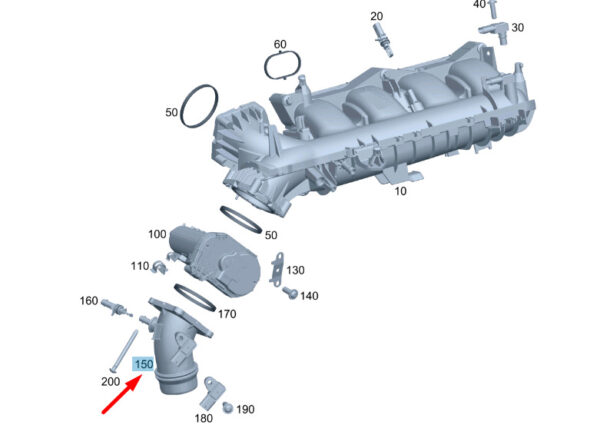 A2740900000 - MERCEDES-BENZ E W213 Intake Manifold Intermediate Flange A2740900000 ORIGINAL