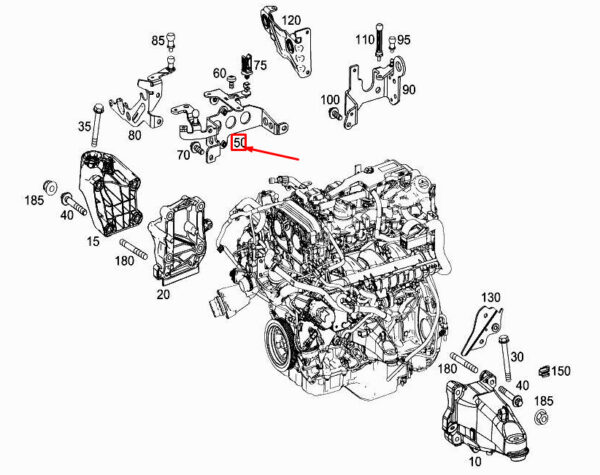 A2742200340 - MERCEDES-BENZ E C238 Front Right Cylinder Head Bracket A2742200340 ORIGINAL