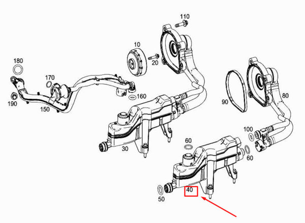 A2760100509 - MERCEDES-BENZ C Coupe C205 Engine Oil Separator A2760100509 ORIGINAL