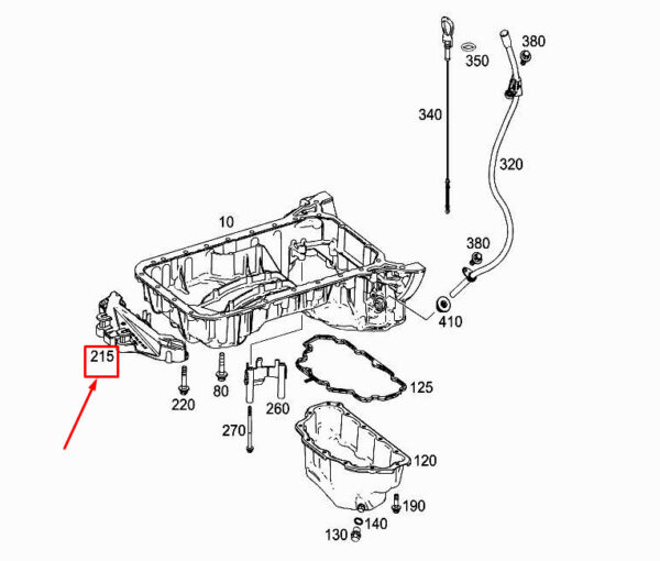 A2760142100 - MERCEDES-BENZ C Coupe C205 Upper Engine Oil Pan Bracket A2760142100 ORIGINAL