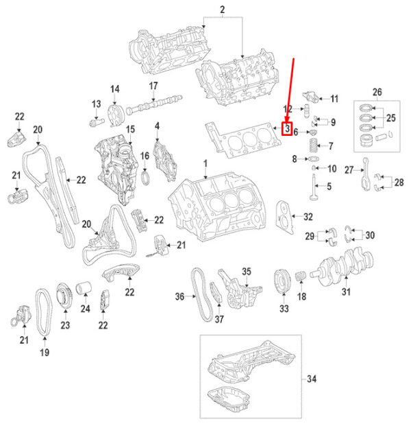 A2760160220 - NEW MERCEDES-BENZ ML W166 CYLINDER HEAD LEFT GASKET A2760160220 ORIGINAL