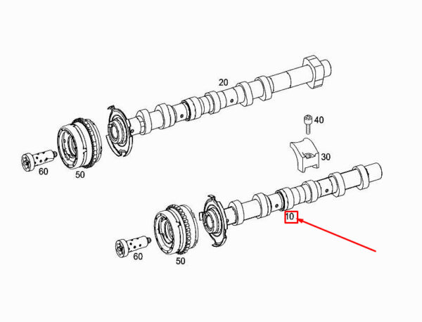 A2760505301 - MERCEDES-BENZ C Coupe C205 Left Intake Camshaft A2760505301 ORIGINAL