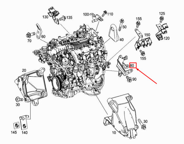 A2761500617 - MERCEDES-BENZ C Coupe C205 Engine Check Valve Bracket A2761500617 ORIGINAL