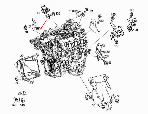 A2762231641 - MERCEDES-BENZ C Coupe C205 Front Left Engine Lifting Eye A2762231641 ORIGINAL