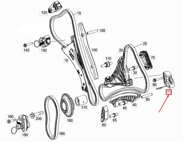 A2780500411 - MERCEDES-BENZ S W221 Left Engine Drive Chain Tensioner A2780500411 ORIGINAL
