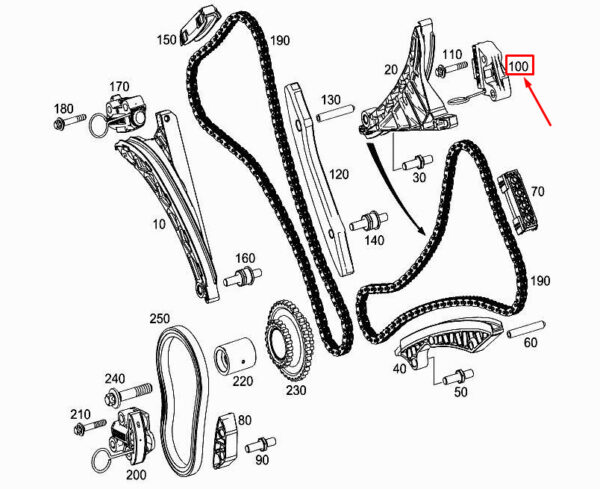 A2780502300 - MERCEDES-BENZ S W222 Left Engine Chain Tensioner A2780502300 ORIGINAL